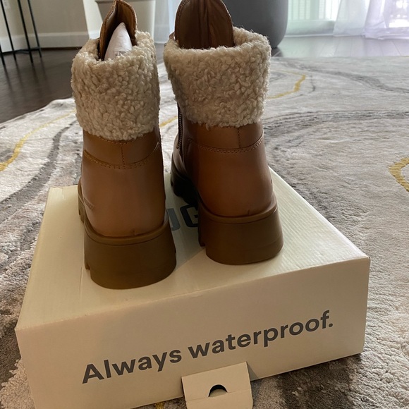 NWT COUGAR Caramel Waterproof Leather Stella Lined Boots - Picture 9 of 14